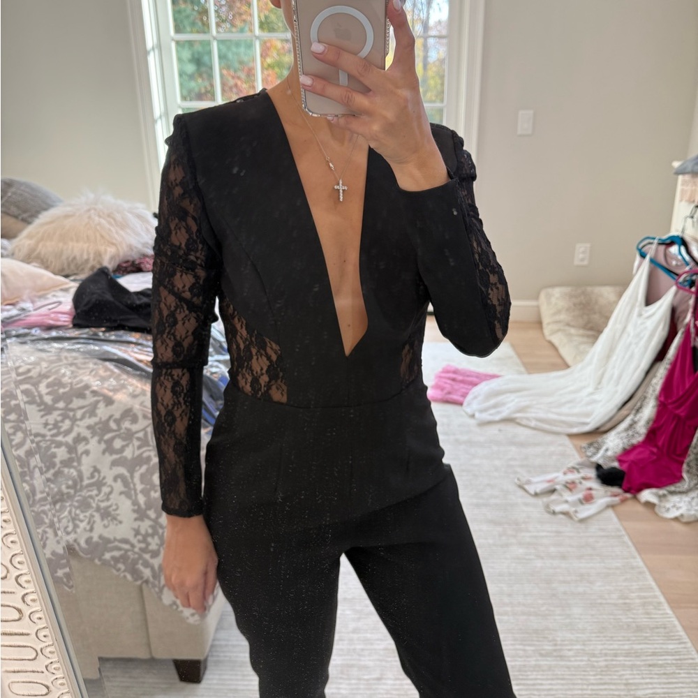 NBD Black Lace Jumpsuit